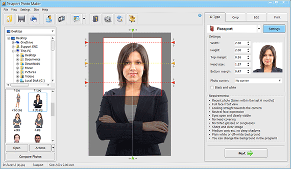 2x2 passport photo