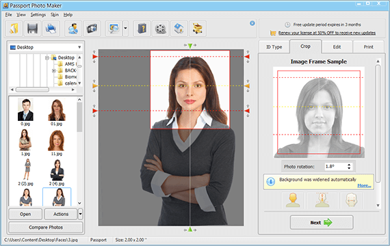 Passport size photo maker