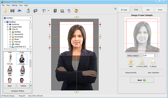 create 2x2 passport photo maker