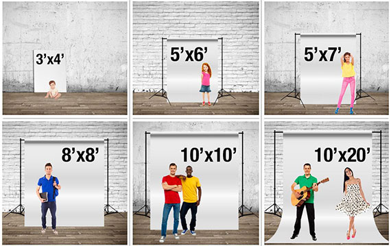 Choose the size of your backdrops