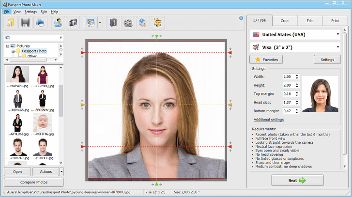 Use Passport Photo Maker to create images for international IDs