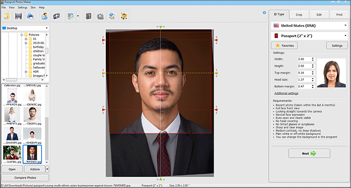 passport photo maker change background color