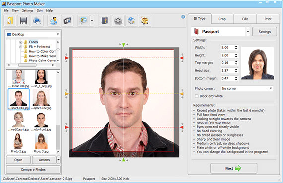 2x2 passport photo maker program free computer