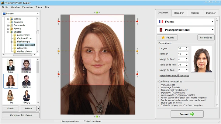Faire une photo d’identité biométrique avec Passport Photo Maker