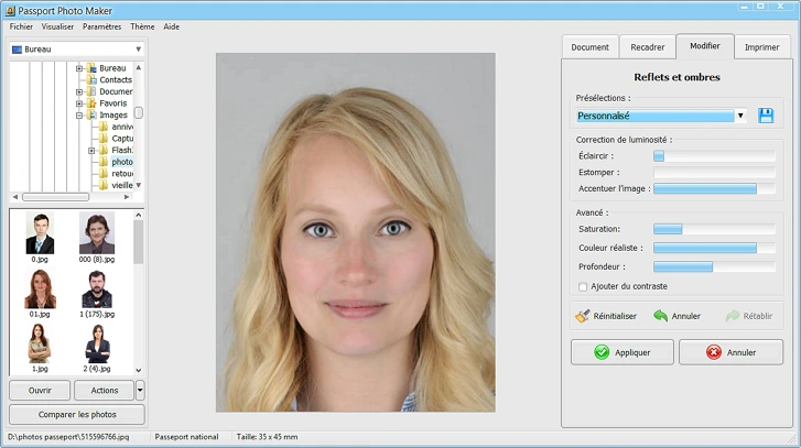 Améliorez votre photo avec de nombreux outils de retouche de Passport Photo Maker