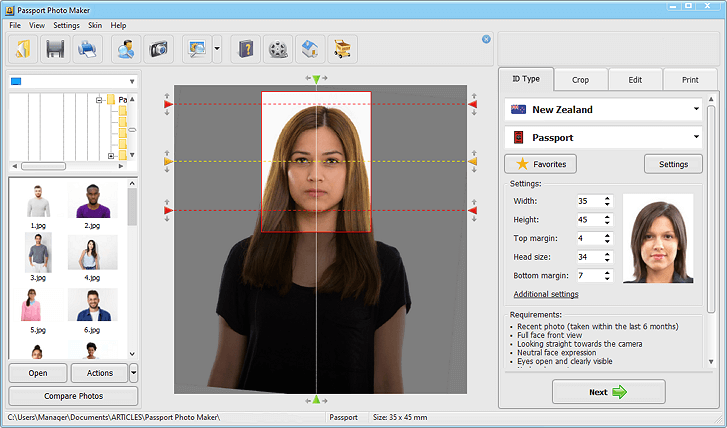 Use Passport Photo Maker to create pictures for tons of documents