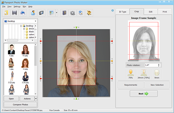 Use ID photo templates