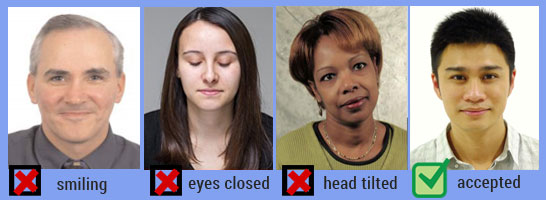 Keep neutral expression for your visa photo