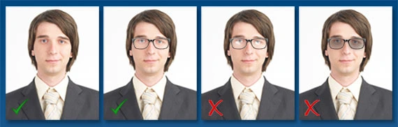 Regeln für Brillen auf Ausweisfotos