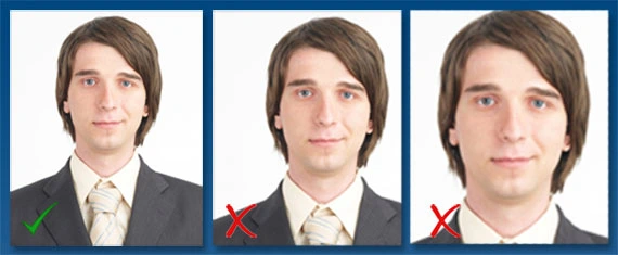 Proportionen des Gesichts auf dem Ausweisfoto