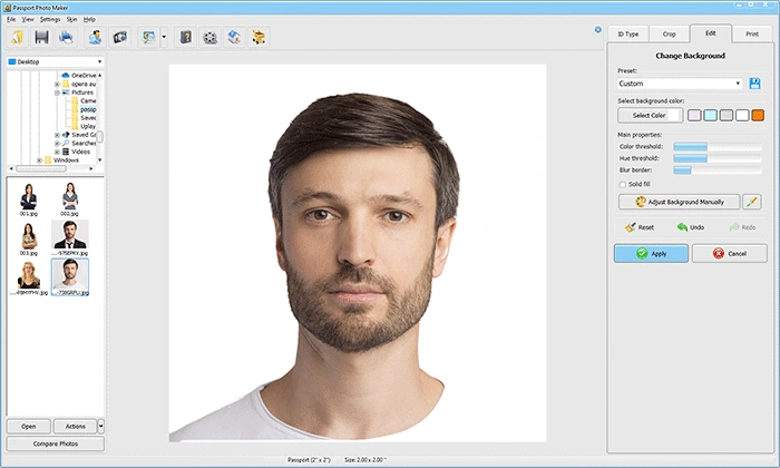 Free white background 2x2 editor - online editing tool