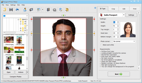 Print your Indian passport photo at home