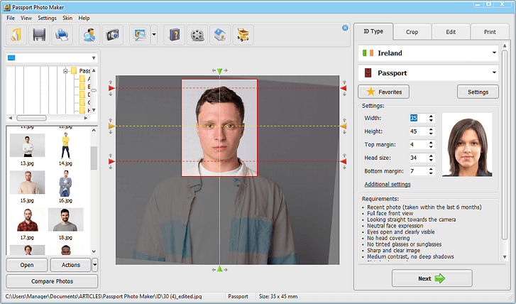 irish passport photo maker