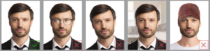 Examples of a passport photo