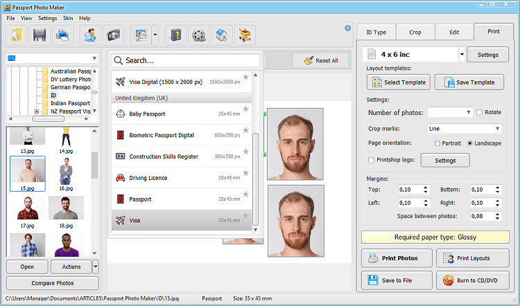 passport editor tool online single photo free