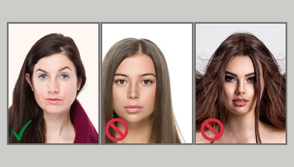 Put your hair out of your face, avoid shadows