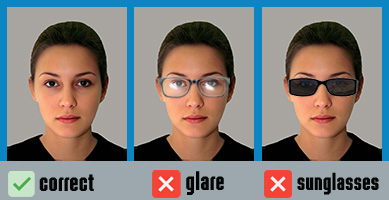 Standards concerning glasses on UK passport photos