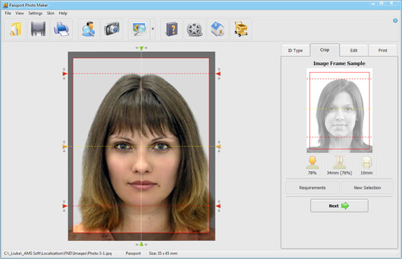 passport photo cropping tool