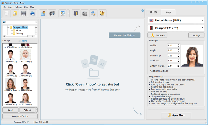 Open your pic with Passport Photo Maker