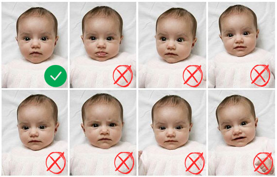 US baby passport photo